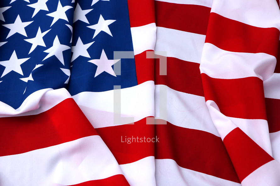 crinkled American flag 