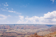 blue sky over the Grand Canyon
