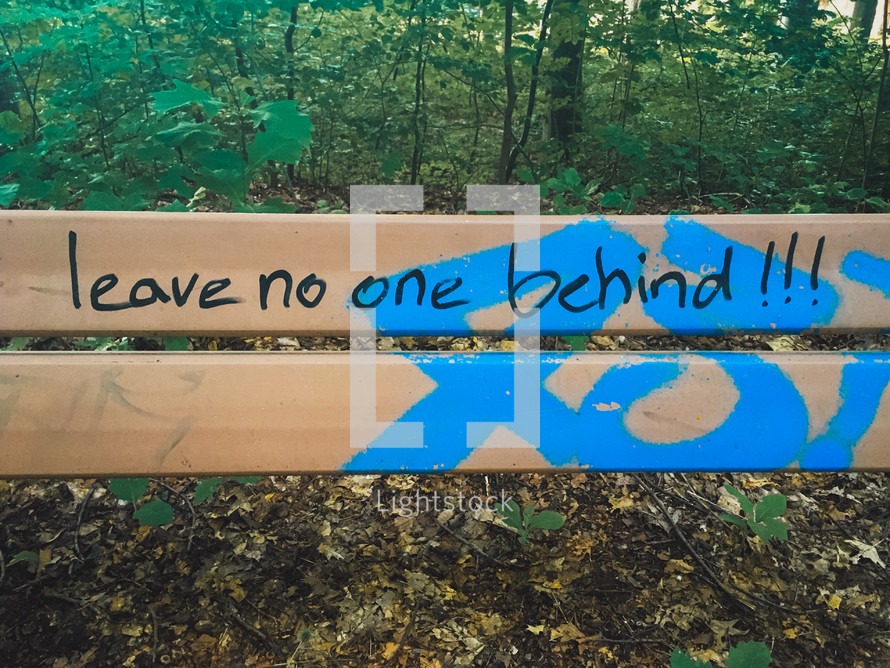 leave no one behind sign 