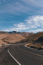 curve on a mountain desert highway 