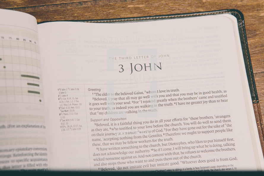 Bible opened to 3 John 
