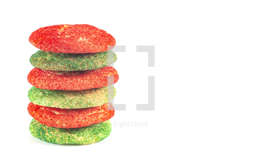 green and red Christmas sugar cookies 
