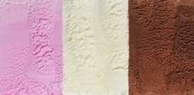 Tri colored ice cream neapolitan closeup