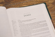 Bible opened to James