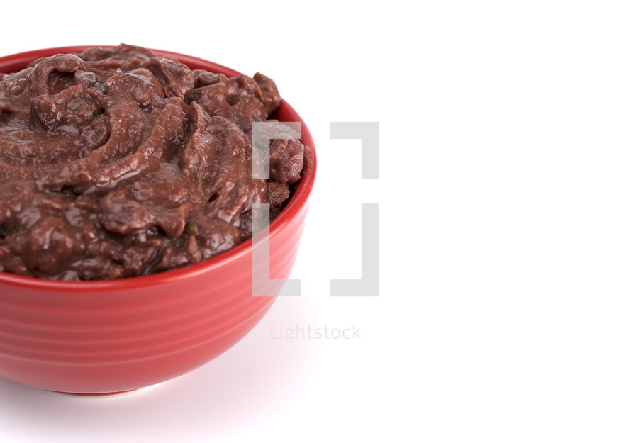 bowl of Black Bean Dip on a White Background