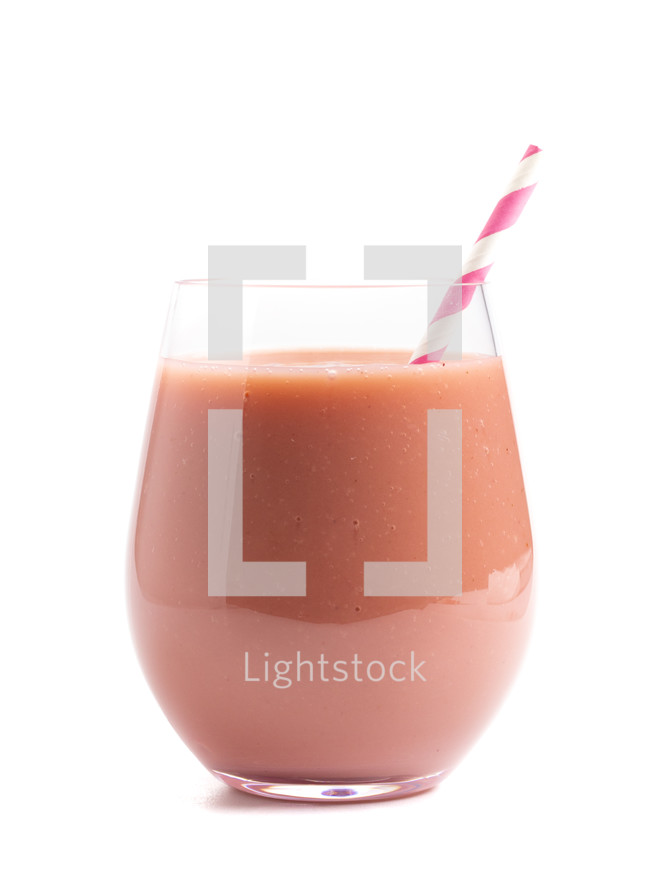 pink smoothie on a white background 