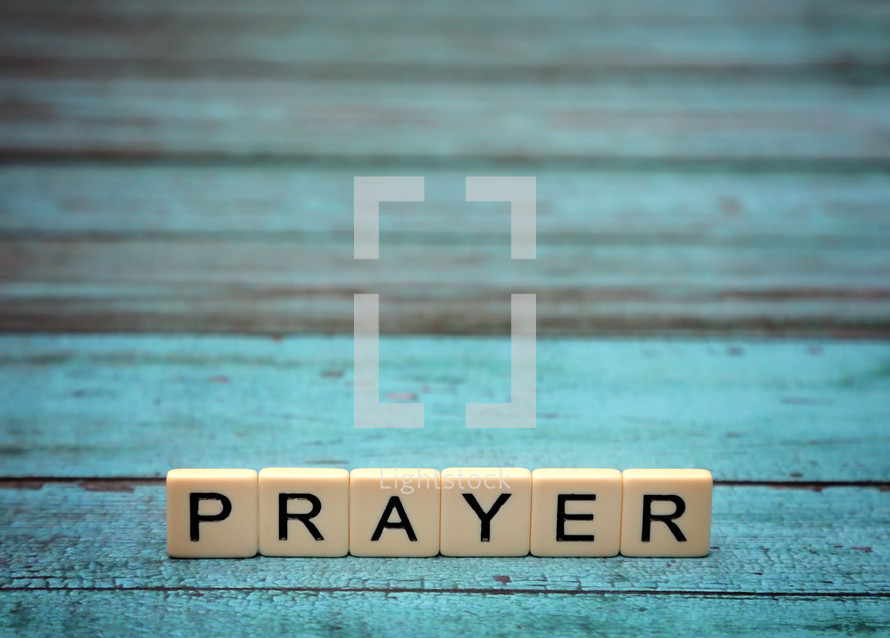 word Prayer in scrabble pieces 