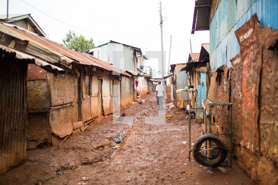 slum streets in Kenya