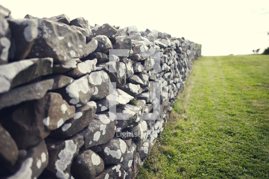 stacked rock wall 