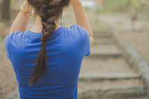 teen girl with braided hair 