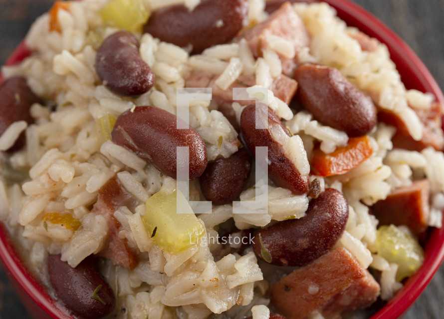 Red Beans and Rice with Sausage and Vegetables