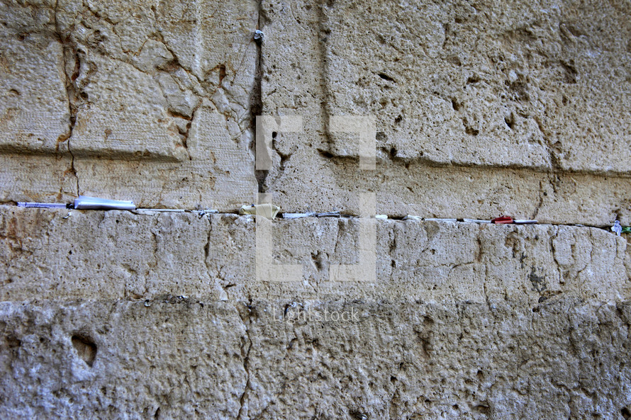 Notes in the Western Wall in the Holy Land 