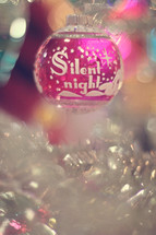 Silent Night, Christmas ornament on a Christmas tree