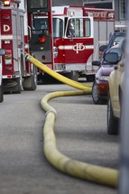 firetrucks and fire hose 