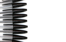 row of pen in black ink 