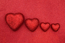 red hearts on red 