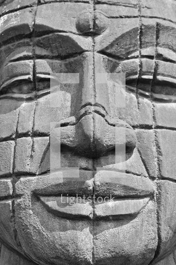 face of a Buddhist statue 