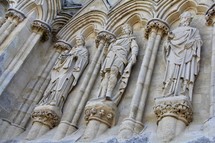 stone sculptures on a cathedral 