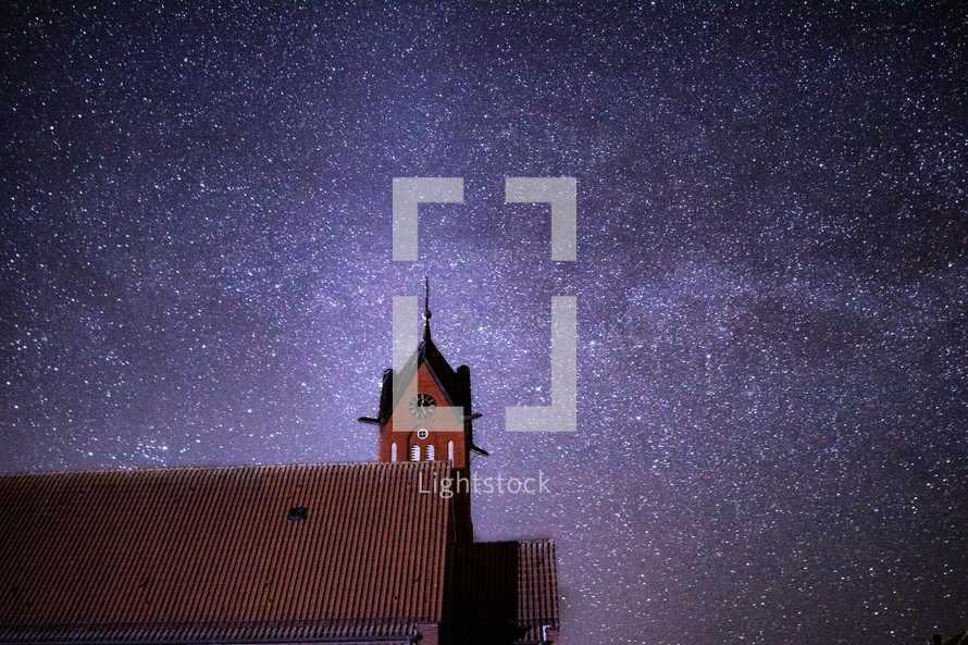 clock tower and stars 