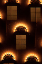 lights in windows at night pattern 