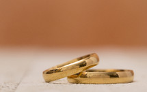 Macro View of Gold Wedding Bands
