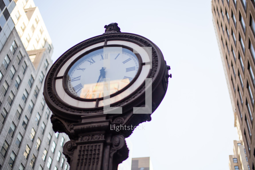 clock in a city 