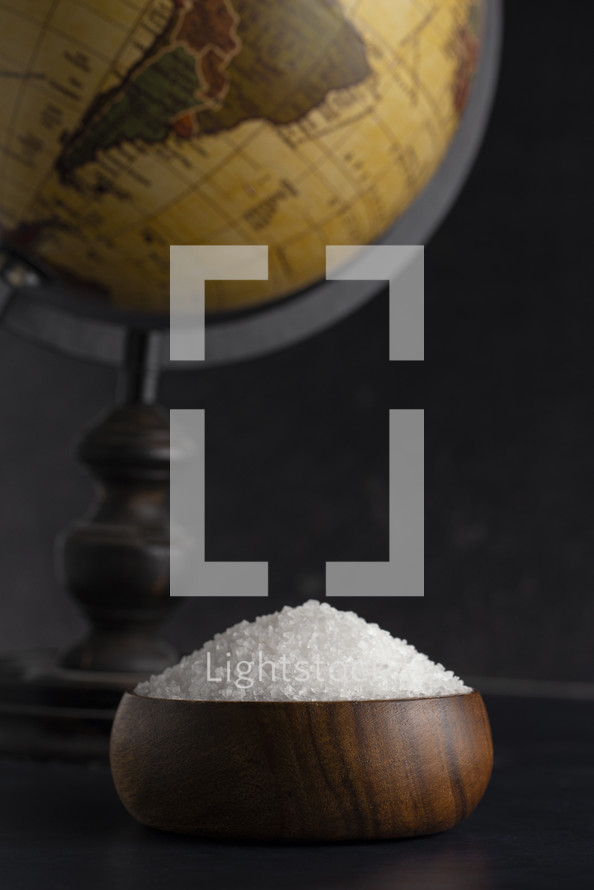 globe and bowl of salt 