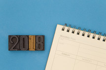 year 2018 and planner 