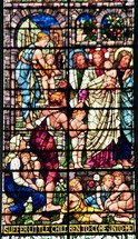children with Jesus stained glass window 