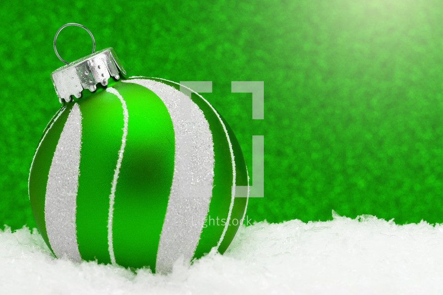 green and white Christmas ornament 