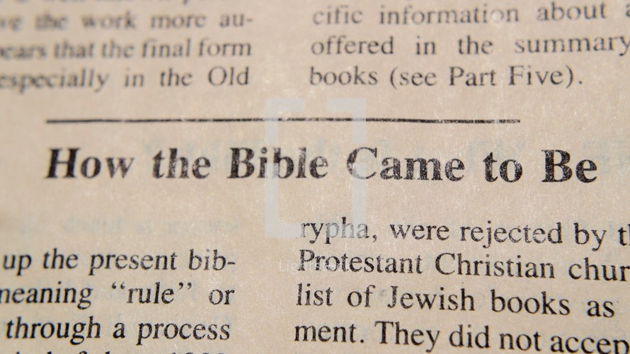 How the Bible Came to Be 