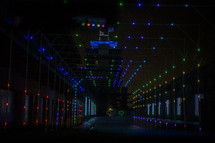 tunnel of Christmas lights 