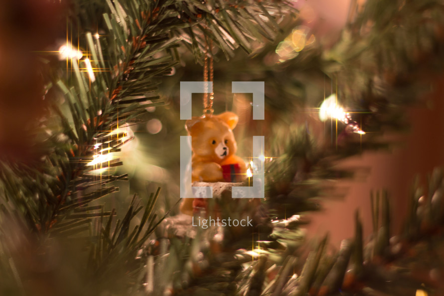 teddy bear Christmas ornament 