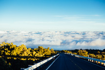 mountain road above the clouds 
