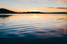 lake water at sunset 
