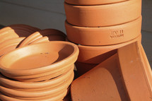 a stack of pots 