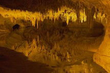 stalagmites and stalactites in a cave 