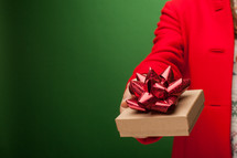 giving a gift box for Christmas 