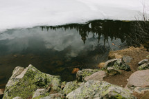 melting frozen pond