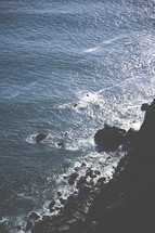 Tall cliffs overlooking the ocean.