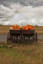 wagon full of pumpkins 