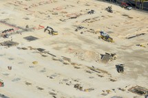 aerial view over a construction project 