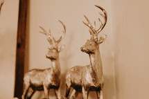 gold deer statues 