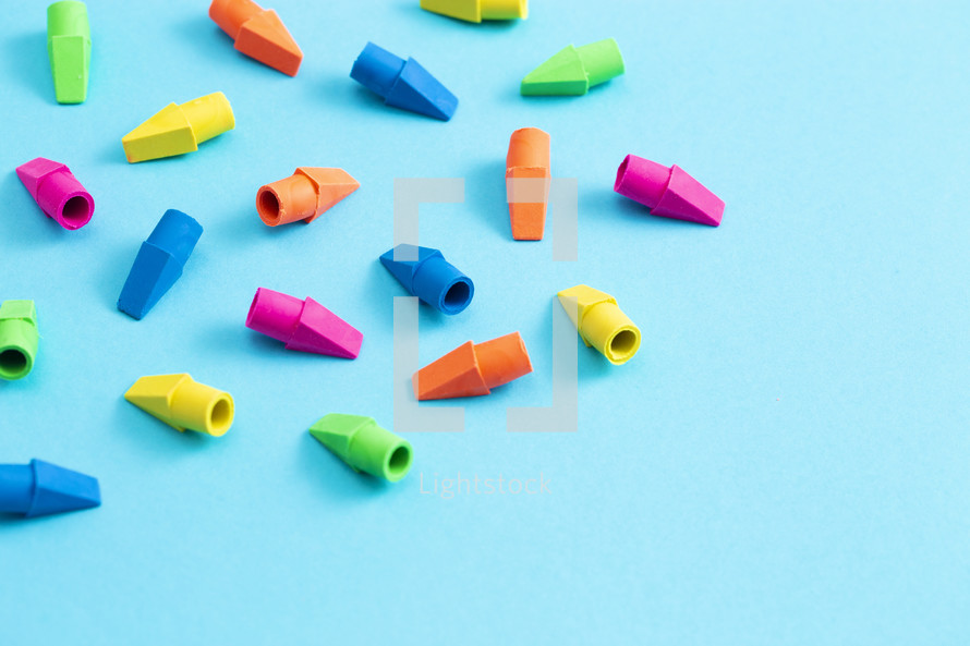 rainbow colored erasers 