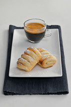 Homemade Croissants and Cup Of Espresso on Table