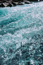 clear blue water in a stream 