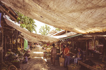 Philippines, street market, market, shade, venders 
