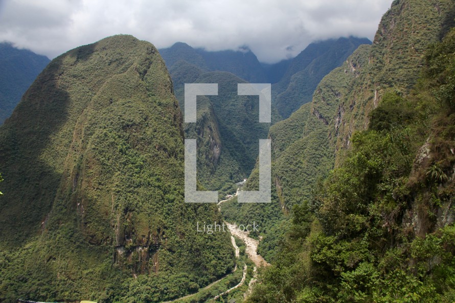 green mountains in Peru