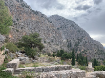 mountain side ruins 