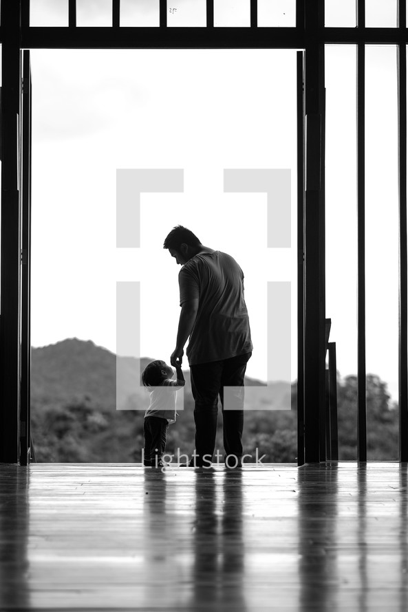 father and son silhouette